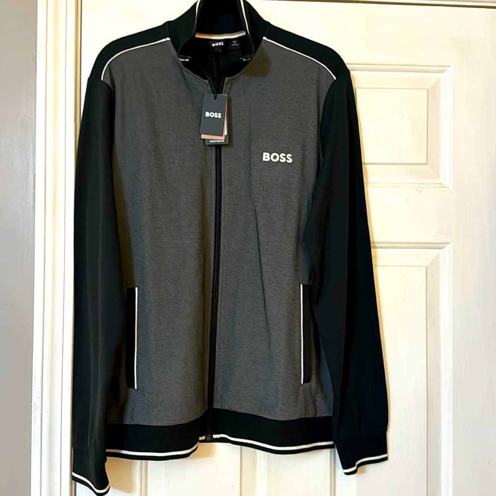 BOSS full zip  black tracksuit jacket men’s Medium